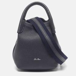 مملوكة مسبقًا حقيبة كتف صغيرة جلد مستيك فاتح لورو بيانا