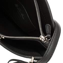 Pre Owned Loro Piana Black Leather Milky Way Odessa Crossbody Bag