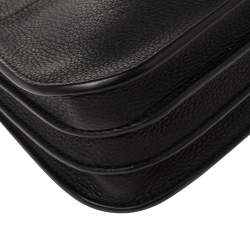 Pre Owned Loro Piana Black Leather Milky Way Odessa Crossbody Bag