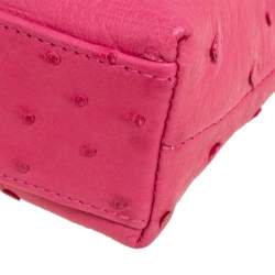 Pre Owned Loro Piana Pink Ostrich L19 Pouch