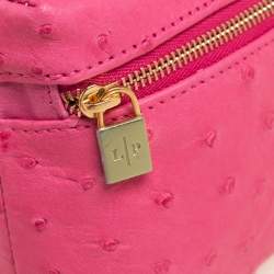 Pre Owned Loro Piana Pink Ostrich L19 Pouch