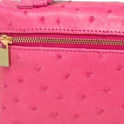 Pre Owned Loro Piana Pink Ostrich L19 Pouch