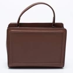 Loro Piana Brown Leather Cluisee Top Handle Bag