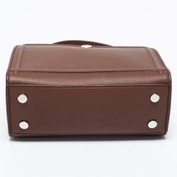 Loro Piana Brown Leather Cluisee Top Handle Bag