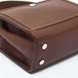 Loro Piana Brown Leather Cluisee Top Handle Bag