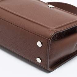 Loro Piana Brown Leather Cluisee Top Handle Bag