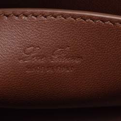 Loro Piana Brown Leather Cluisee Top Handle Bag