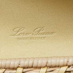 Pre Owned Loro Piana Yellow/Beige Alligator and Wicker Extra Pocket L19 Pouch