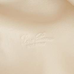 Pre Owned Loro Piana White Ostrich Extra Pocket L11.5 Pouch