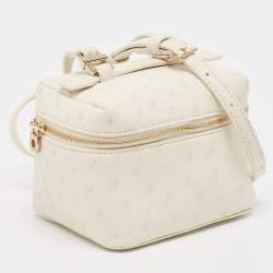 Pre Owned Loro Piana White Ostrich Extra Pocket L11.5 Pouch