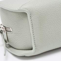 Pre Owned Loro Piana Pale Green Leather Sesia Crossbody Bag