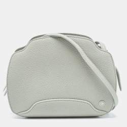 Pre Owned Loro Piana Pale Green Leather Sesia Crossbody Bag