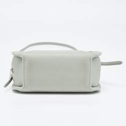 Pre Owned Loro Piana Pale Green Leather Sesia Crossbody Bag