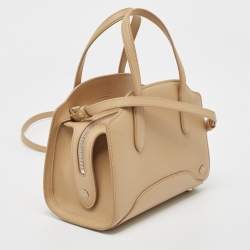 Pre Owned Loro Piana Beige Leather Micro Sesia Tote