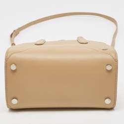 Pre Owned Loro Piana Beige Leather Micro Sesia Tote