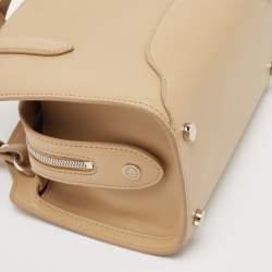 Pre Owned Loro Piana Beige Leather Micro Sesia Tote