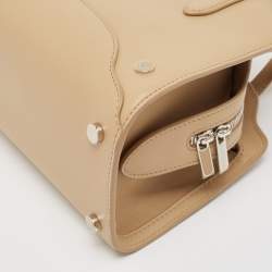 Pre Owned Loro Piana Beige Leather Micro Sesia Tote