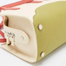 Pre Owned Loro Piana Multicolor Grained Leather Micro Sesia Tote