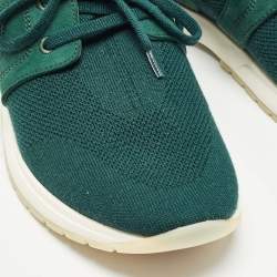 Loro Piana Green Knit Fabric and Suede 360 LP Lady Flexi Walk Sneakers Size 41