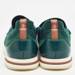 Loro Piana Green Knit Fabric and Suede 360 LP Lady Flexi Walk Sneakers Size 41