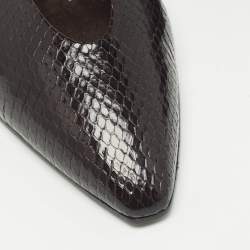 Loro Piana Brown Python Rebecca Ballet Flats Size 38
