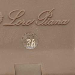 Pre Owned Loro Piana Brown Leather Slip On Loafers Size 36