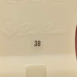 Pre Owned Loro Piana Pink Suede Summer Charms Walk Slip On Loafers Size 38