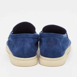 Pre Owned Loro Piana Blue Suede Summer Charms Walk Loafers Size 37