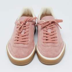 مملوكة مسبقًا Loro Piana Pink Suede Tennis Walk Sneakers Size 39.5