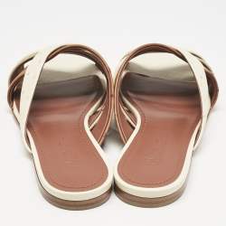Loro Piana Multicolor Ostrich Aida Flat Slides Size 38