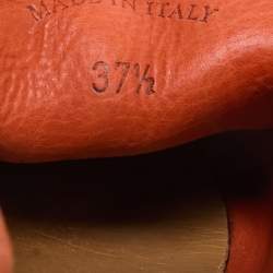 Pre Owned Loro Piana Orange Suede Summer Charms Walk Loafers Size 37.5