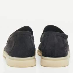 Pre Owned Loro Piana Black Suede Summer Charms Walk Loafers Size 39