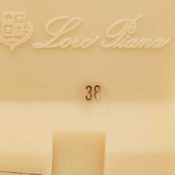 Pre Owned Loro Piana Beige Suede Summer Charms Walk Slip On Loafers Size 38