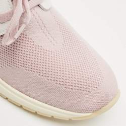 Loro Piana Pink Knit Fabric 360 LP Flexy Walk Sneakers Size 37