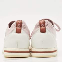 Loro Piana Pink Knit Fabric 360 LP Flexy Walk Sneakers Size 37