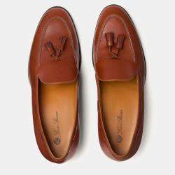 Pre Owned Loro Piana Serge Tassel 39 Glazed Honey Calfskin Loafer