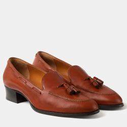 Pre Owned Loro Piana Serge Tassel 39 Glazed Honey Calfskin Loafer