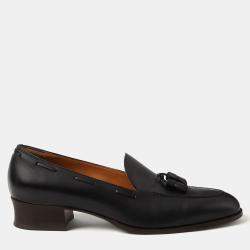 Pre Owned Loro Piana Serge Tassel 40 Black Calfskin Loafer