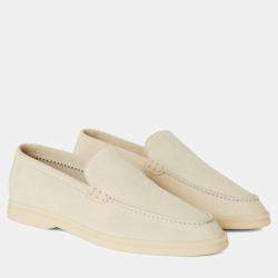 Pre Owned Loro Piana Summer Walk 39.5 Nougat Suede Loafer