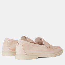 Pre Owned Loro Piana Summer Walk 39 Light Petal Suede Loafer