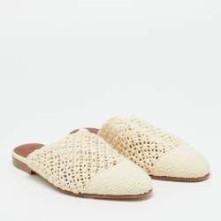 مملوكة مسبقًا Loro Piana Size 35.5 Cream Crochet Mules