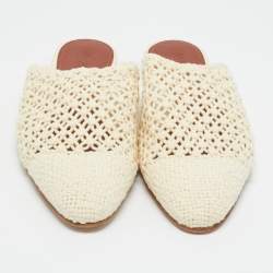 مملوكة مسبقًا Loro Piana Size 35.5 Cream Crochet Mules