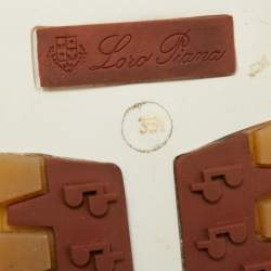 مملوكة مسبقًا Loro Piana 360 LP Flexy Walk Size 35.5 Navy Blue Knit Fabric Slip On Sneakers