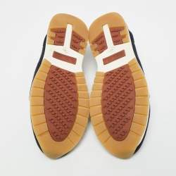 مملوكة مسبقًا Loro Piana 360 LP Flexy Walk Size 35.5 Navy Blue Knit Fabric Slip On Sneakers