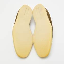 Pre Owned حذاء لوفرز لورو بيانا سمر تشارمز ووك سويدي أخضر داكن مقاس 37