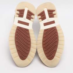 Pre Owned Loro Piana 360 LP Flexy Walk Size 37 Brown Stretch Knit and Suede Slip On Sneakers