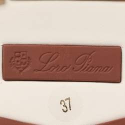 Pre Owned Loro Piana 360 LP Flexy Walk Size 37 Brown Stretch Knit and Suede Slip On Sneakers