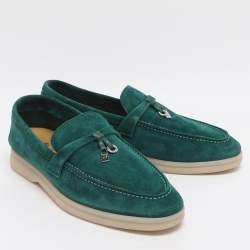 مملوكة مسبقًا حذاء لو�فرز لورو بيانا سويدي أخضر صيفي ووك شارمز مقاس 36