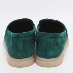 مملوكة مسبقًا حذاء لوفرز لورو بيانا سويدي أخضر صيفي ووك شارمز مقاس 36