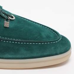 مملوكة مسبقًا حذاء لوفرز لورو بيانا سويدي أخضر صيفي ووك شارمز مقاس 36